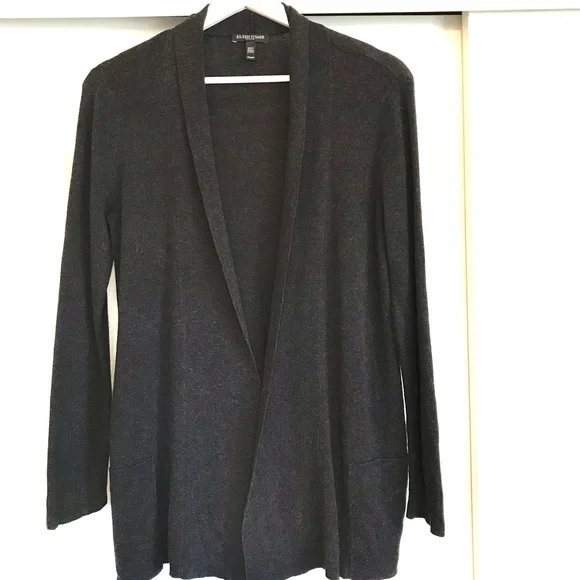 Eileen Fisher Open-Front Knit Cardigan | Tencel Silk Blend | Petite Small / PP - Picture 2 of 7
